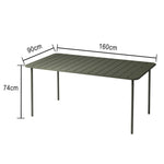 SOLARA 60/70/120/160cm Table, Balcony, Durable Garden Iron for Build Square Metal Green or Patio, Use