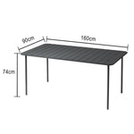 SOLARA 60/70/120/160cm Square Garden Build Gray Metal Durable Patio, Balcony, Table, for Iron or Use
