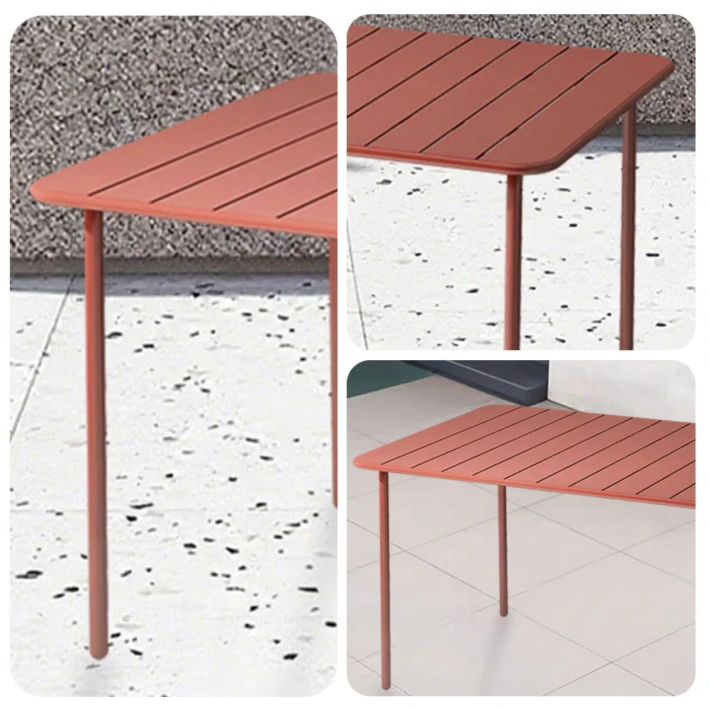 SOLARA 60/70/120/160cm Iron for Orange Square Patio, Metal Durable Garden Build Balcony, or Table, Use