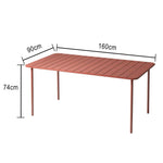 SOLARA 60/70/120/160cm Iron for Orange Square Patio, Metal Durable Garden Build Balcony, or Table, Use