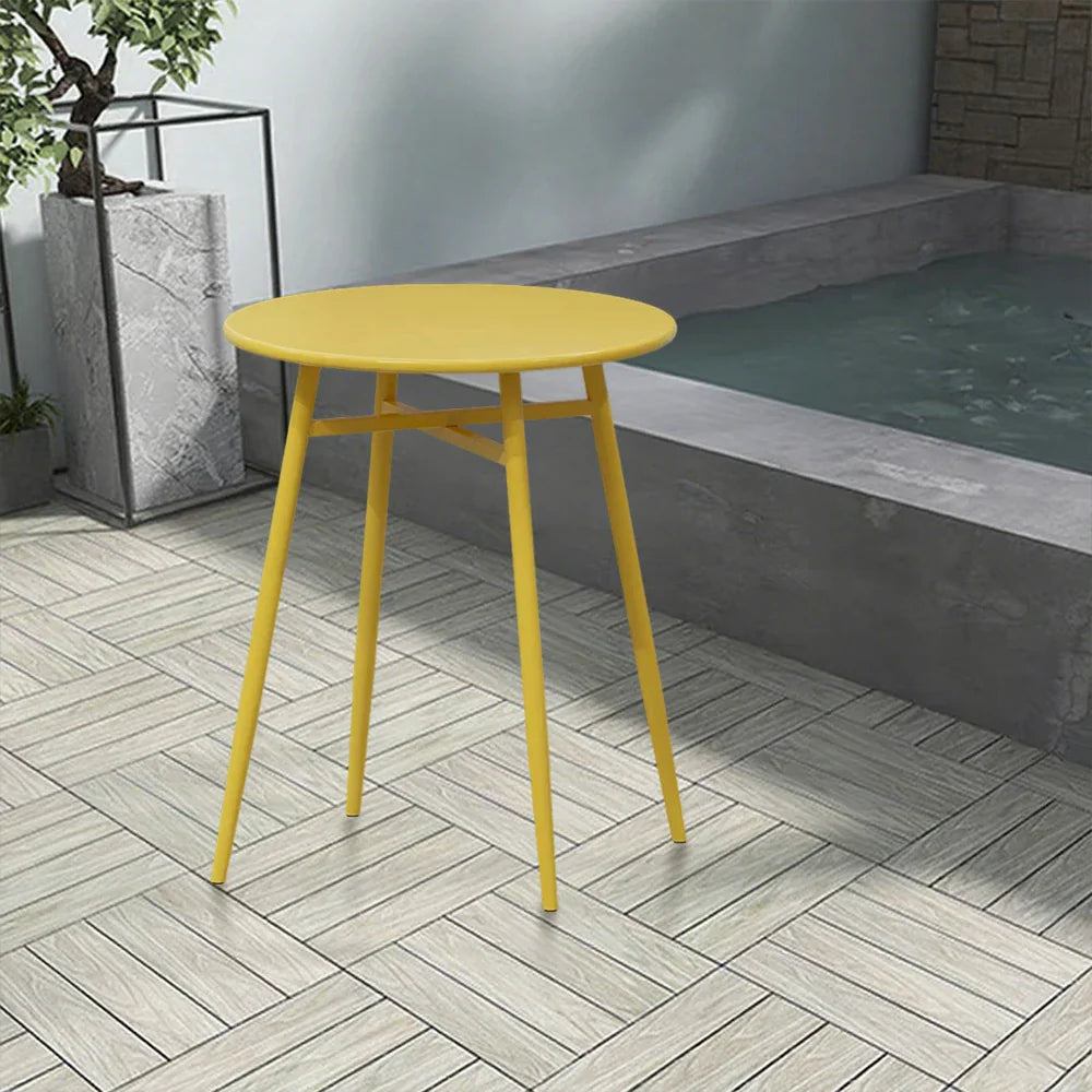 SOLARA Outdoor Sizes - Dining - Iron Wrought 60/70/80cm in Round Table Construction, Available Yellow