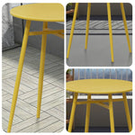 SOLARA Outdoor Sizes - Dining - Iron Wrought 60/70/80cm in Round Table Construction, Available Yellow