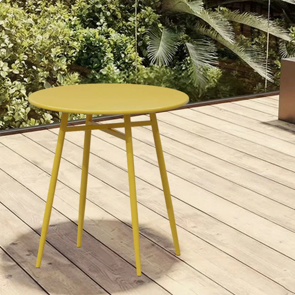 SOLARA Outdoor Sizes - Dining - Iron Wrought 60/70/80cm in Round Table Construction, Available Yellow