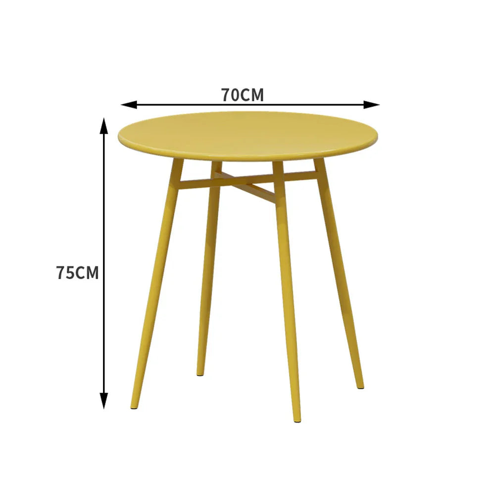 SOLARA Outdoor Sizes - Dining - Iron Wrought 60/70/80cm in Round Table Construction, Available Yellow
