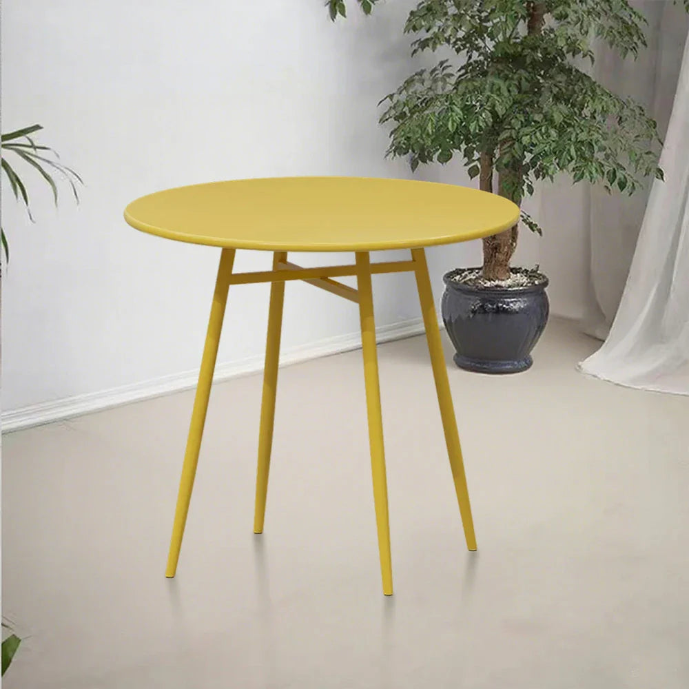 SOLARA Outdoor Sizes - Dining - Iron Wrought 60/70/80cm in Round Table Construction, Available Yellow