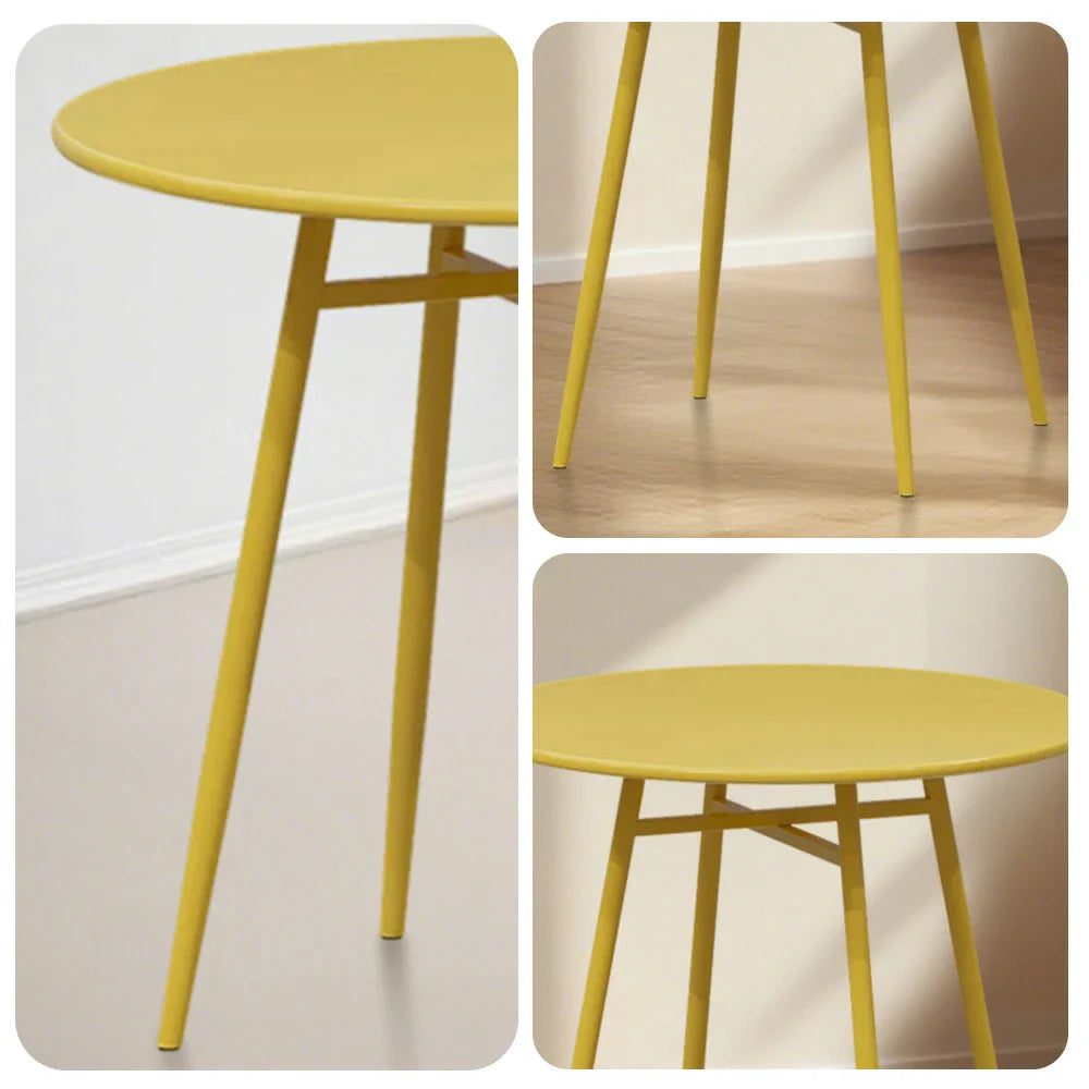 SOLARA Outdoor Sizes - Dining - Iron Wrought 60/70/80cm in Round Table Construction, Available Yellow