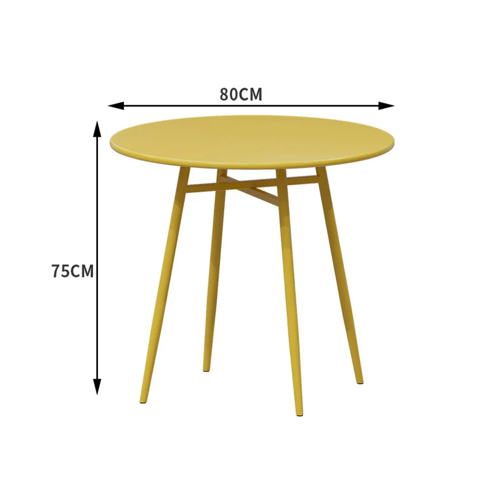 SOLARA Outdoor Sizes - Dining - Iron Wrought 60/70/80cm in Round Table Construction, Available Yellow