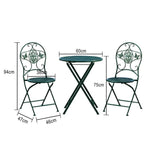 SOLARA 3-Piece Army - 1 Foldable Chairs 2 Table Outdoor Set, Dining Green