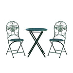 SOLARA 3-Piece Army - 1 Foldable Chairs 2 Table Outdoor Set, Dining Green