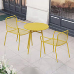 SOLARA 3-Piece or Table Chairs, for Patio - Weather-Resistant Wrought Outdoor 2 Set Iron 1 Construction, Dining Durable Garden