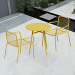 SOLARA 3-Piece or Table Chairs, for Patio - Weather-Resistant Wrought Outdoor 2 Set Iron 1 Construction, Dining Durable Garden