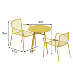 SOLARA 3-Piece or Table Chairs, for Patio - Weather-Resistant Wrought Outdoor 2 Set Iron 1 Construction, Dining Durable Garden