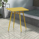 SOLARA Outdoor Frame, Wrought for - Dining or Weather-Resistant Sizes, Table Patio Iron 60/70/80cm Yellow Durable Square Garden