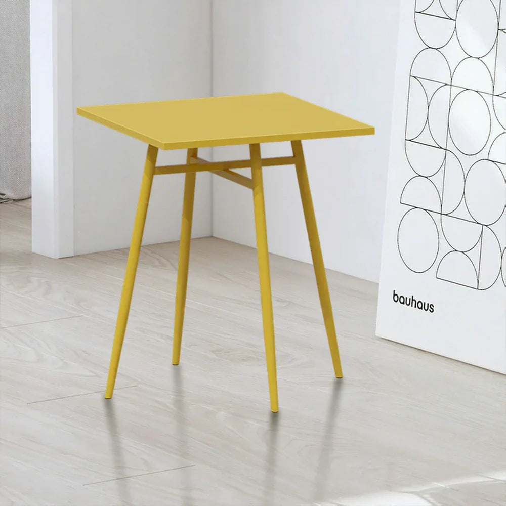 SOLARA Outdoor Frame, Wrought for - Dining or Weather-Resistant Sizes, Table Patio Iron 60/70/80cm Yellow Durable Square Garden