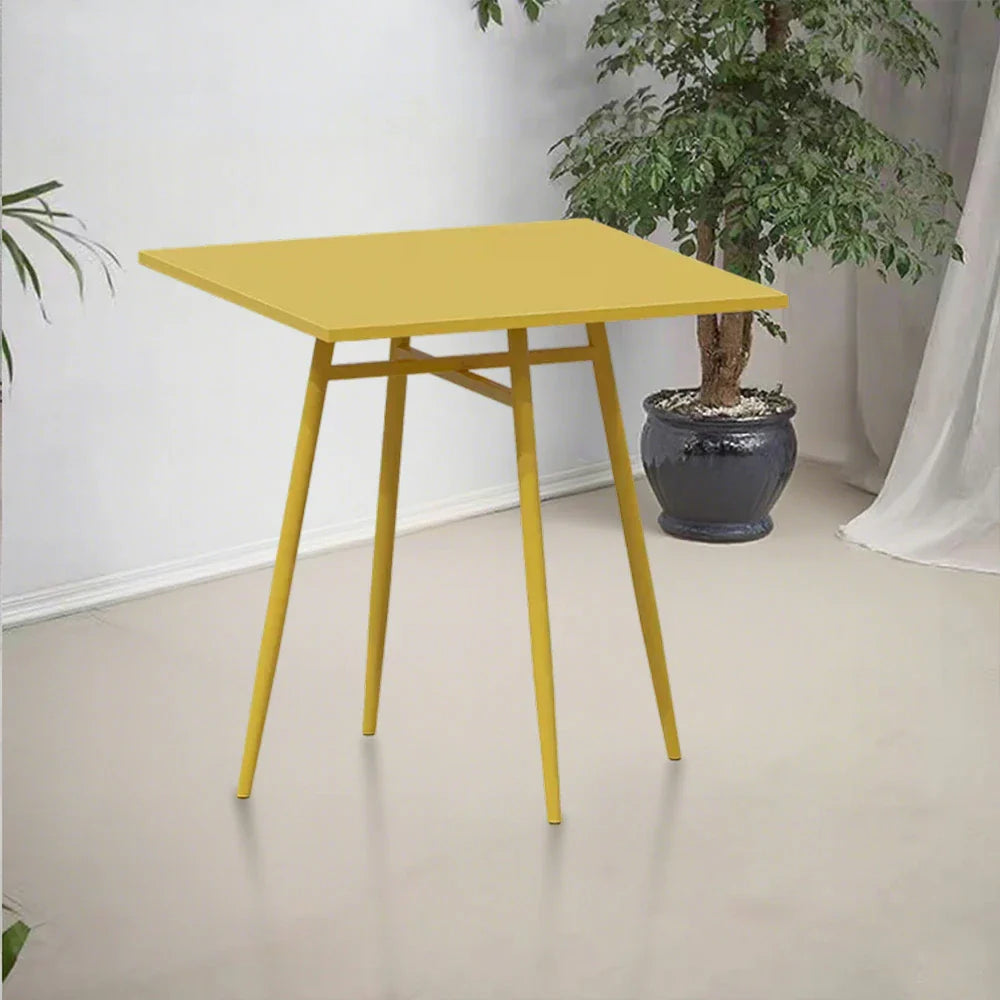 SOLARA Outdoor Frame, Wrought for - Dining or Weather-Resistant Sizes, Table Patio Iron 60/70/80cm Yellow Durable Square Garden