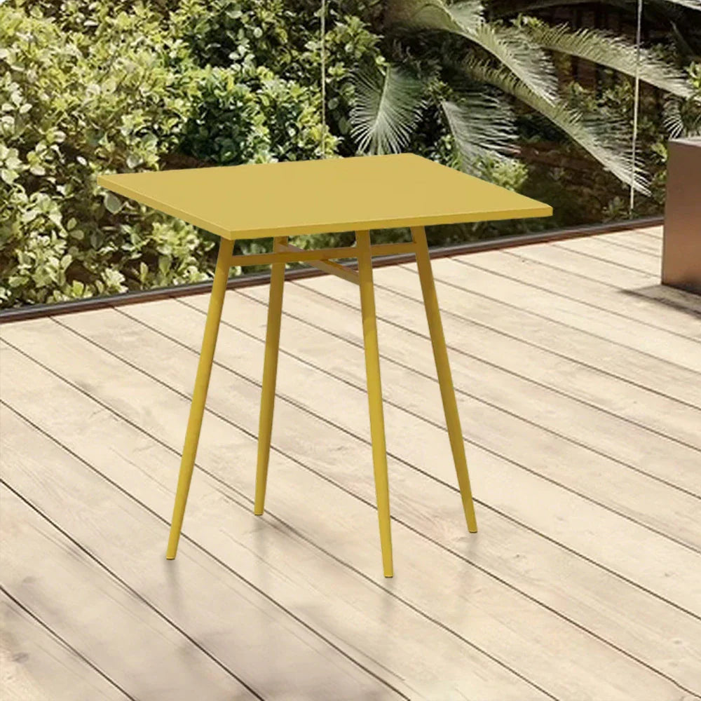 SOLARA Outdoor Frame, Wrought for - Dining or Weather-Resistant Sizes, Table Patio Iron 60/70/80cm Yellow Durable Square Garden