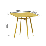 SOLARA Outdoor Frame, Wrought for - Dining or Weather-Resistant Sizes, Table Patio Iron 60/70/80cm Yellow Durable Square Garden