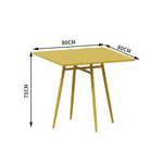 SOLARA Outdoor Frame, Wrought for - Dining or Weather-Resistant Sizes, Table Patio Iron 60/70/80cm Yellow Durable Square Garden