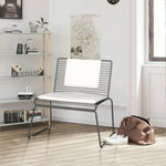 SOLARA Iron Metal Frame - Cushion with - Lounge Chair and Minimalist Back Seat Black