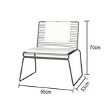SOLARA Iron Metal Frame - Cushion with - Lounge Chair and Minimalist Back Seat Black