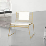 SOLARA Iron Minimalist Frame Metal Seat - Lounge and Back - Cushion with Chair Gold