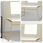 SOLARA Iron Minimalist Frame Metal Seat - Lounge and Back - Cushion with Chair Gold