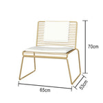SOLARA Iron Minimalist Frame Metal Seat - Lounge and Back - Cushion with Chair Gold