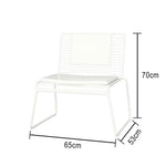 SOLARA Iron Seat Chair with Metal - Frame and - Minimalist Lounge Cushion Back White