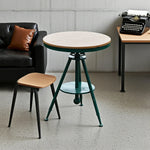 SOLARA Outdoor Dining Adjustable Table PS Top, - Frame Iron with Wood Green Durable Height