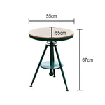 SOLARA Outdoor Dining Adjustable Table PS Top, - Frame Iron with Wood Green Durable Height