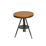 SOLARA Outdoor Frame Table Dining Top, Wood Durable - with Gray Adjustable Iron PS Height