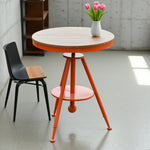 SOLARA Outdoor Wood Dining Iron with Top, Red Durable Frame Adjustable - Table PS Height