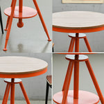 SOLARA Outdoor Wood Dining Iron with Top, Red Durable Frame Adjustable - Table PS Height