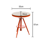 SOLARA Outdoor Wood Dining Iron with Top, Red Durable Frame Adjustable - Table PS Height
