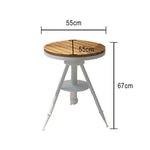 SOLARA Outdoor Sturdy Frame, Iron with Table Top White - Wood Dining PS Adjustable Height