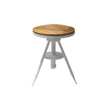 SOLARA Outdoor Sturdy Frame, Iron with Table Top White - Wood Dining PS Adjustable Height