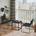 SOLARA Iron Gold Finish 1 and 2 Metal Table - with Frame, Table Lounge Chairs, Minimalist - Chair Set Black