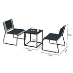 SOLARA Iron Gold Finish 1 and 2 Metal Table - with Frame, Table Lounge Chairs, Minimalist - Chair Set Black