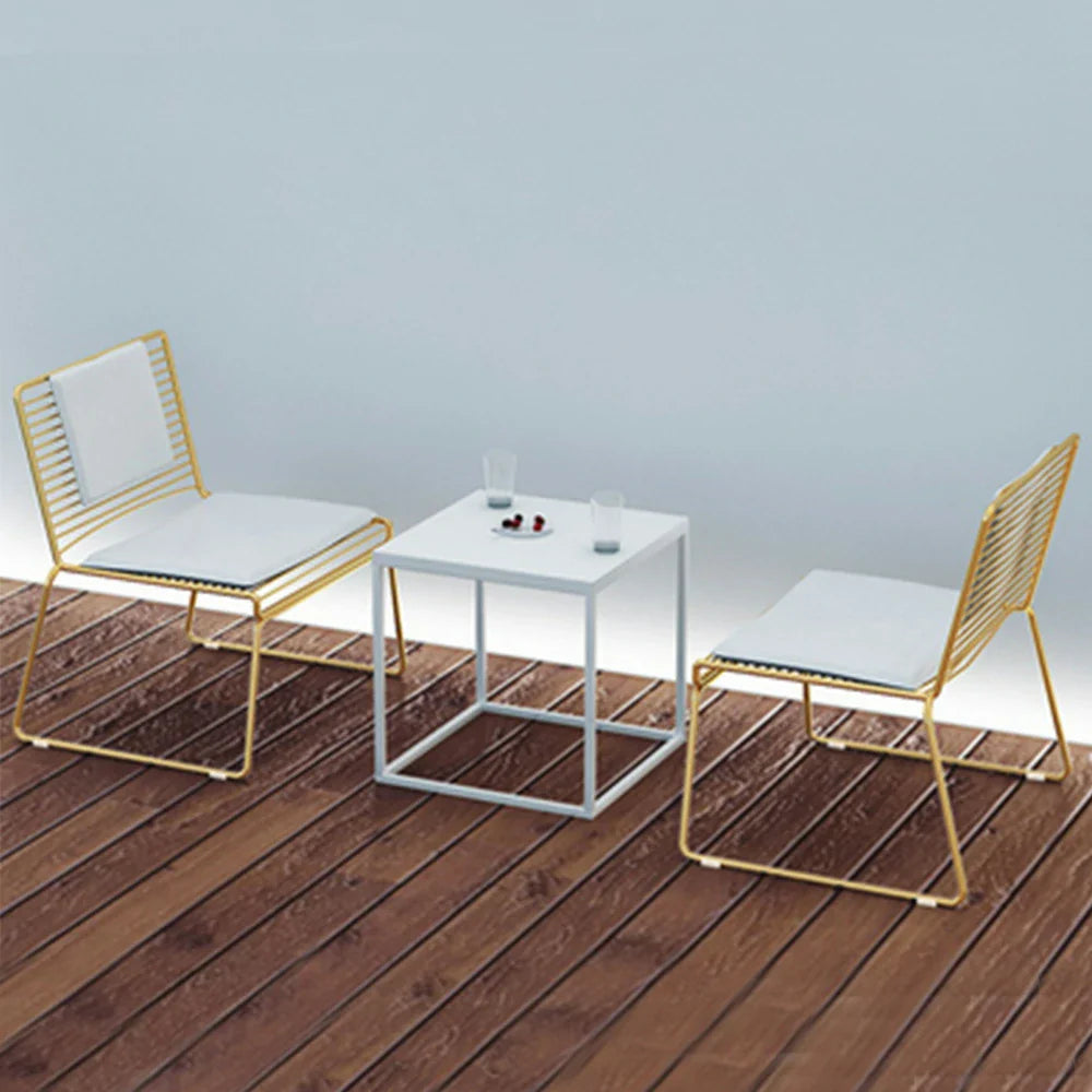SOLARA Iron with Gold Metal - and Minimalist 2 Finish Table Table Frame, Lounge Chairs, Chair - Set 1 Gold
