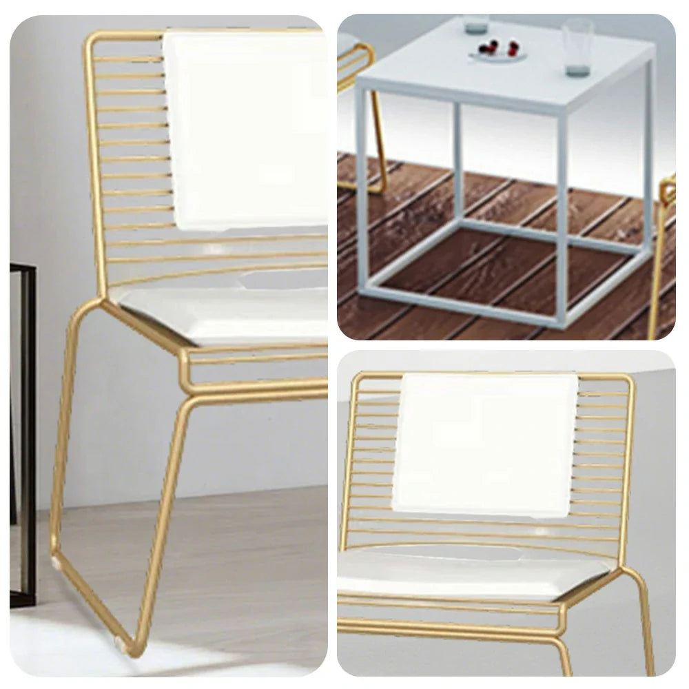 SOLARA Iron with Gold Metal - and Minimalist 2 Finish Table Table Frame, Lounge Chairs, Chair - Set 1 Gold