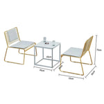 SOLARA Iron with Gold Metal - and Minimalist 2 Finish Table Table Frame, Lounge Chairs, Chair - Set 1 Gold