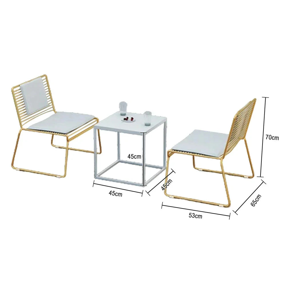 SOLARA Iron with Gold Metal - and Minimalist 2 Finish Table Table Frame, Lounge Chairs, Chair - Set 1 Gold