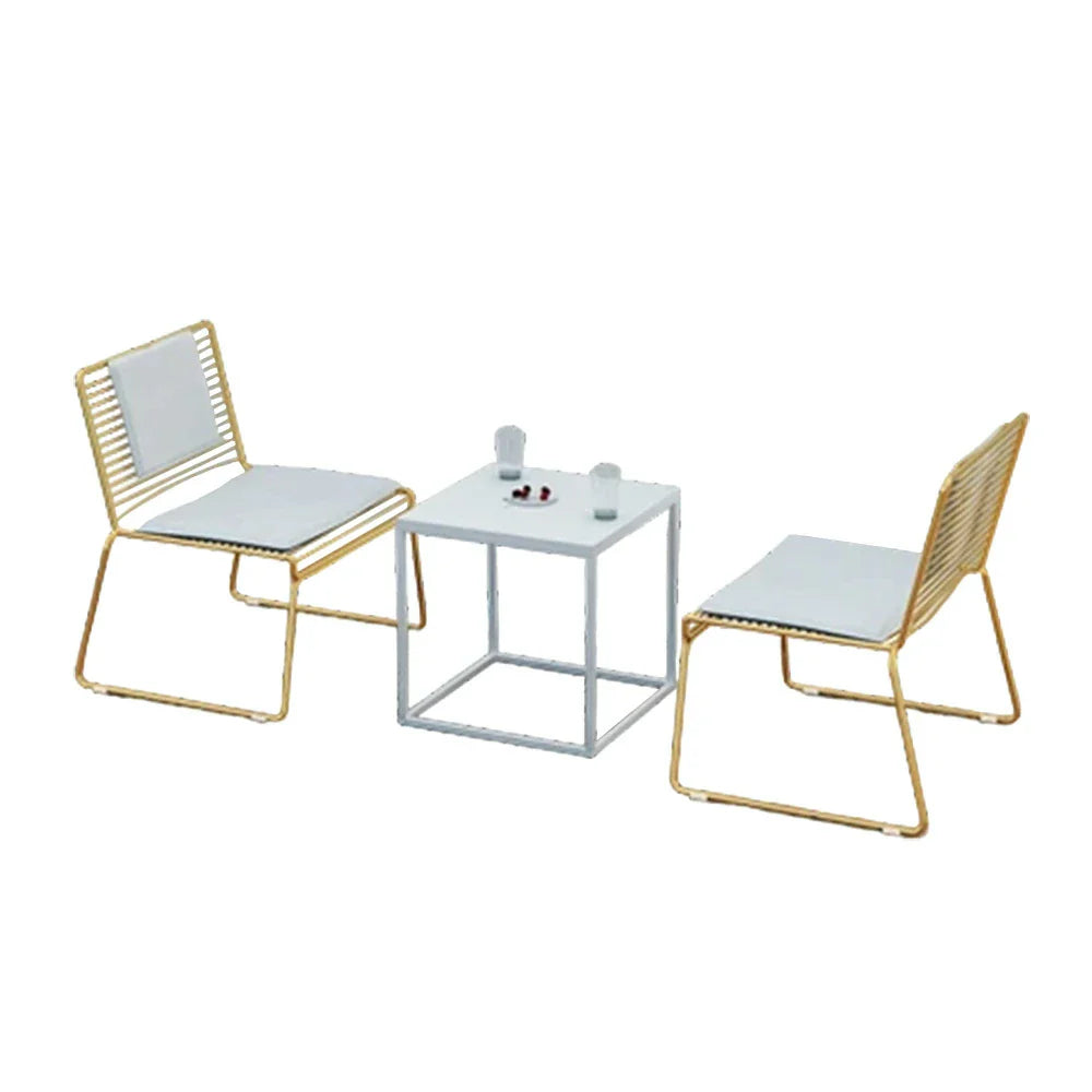 SOLARA Iron with Gold Metal - and Minimalist 2 Finish Table Table Frame, Lounge Chairs, Chair - Set 1 Gold