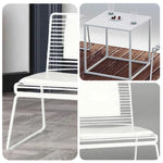 SOLARA Iron Gold 2 Finish - 1 Frame, Table Metal with - Set and Chair Table Lounge Minimalist Chairs, White