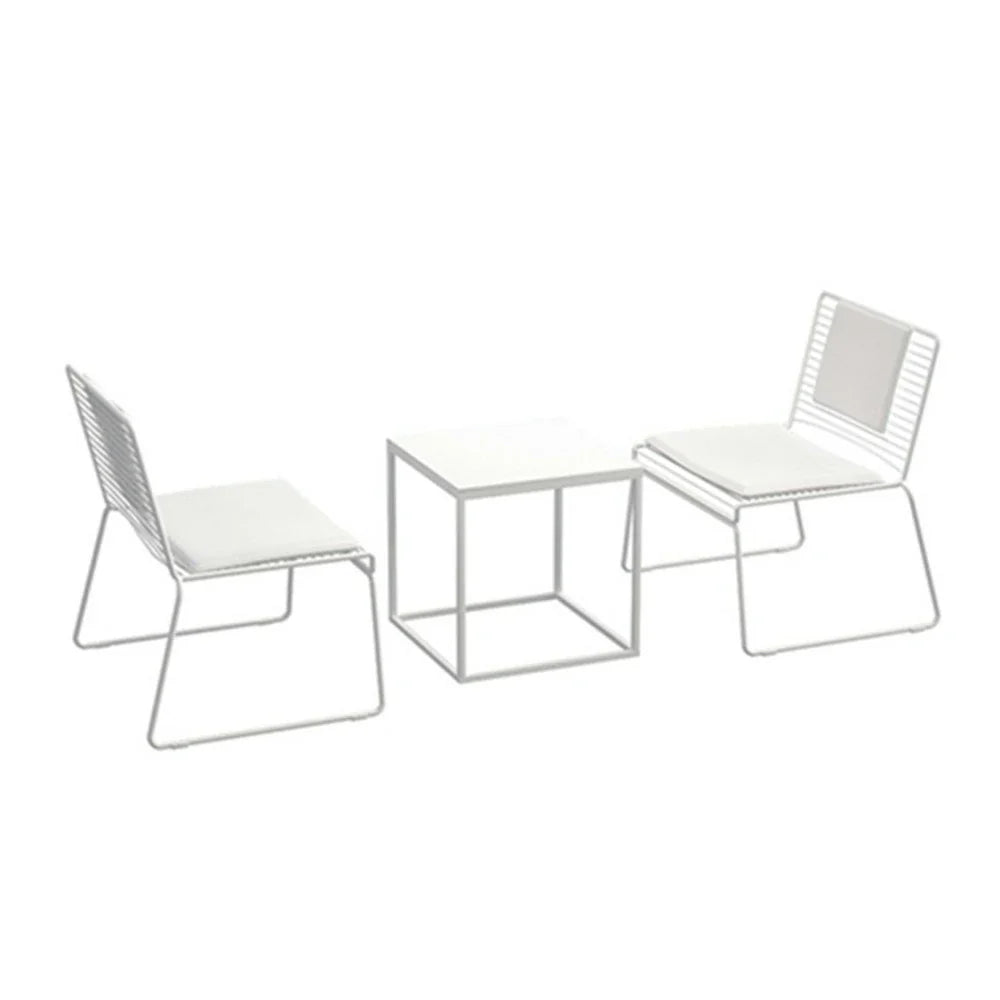 SOLARA Iron Gold 2 Finish - 1 Frame, Table Metal with - Set and Chair Table Lounge Minimalist Chairs, White