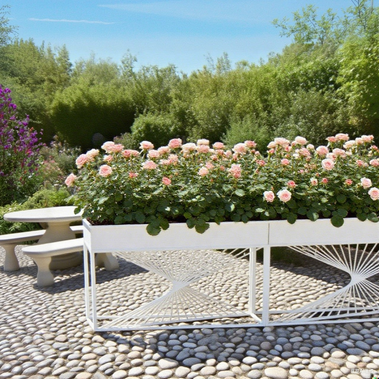 SOLARA ZFL02 Style Planter FunctionSaving Modular Metal Minimalist White/Gold/Black 140cm Partition with for Outdoor Use