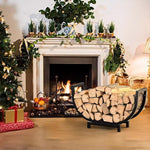 SOLARA ZFWOODS Indoor Storage and Fireplace Rack Outdoor Firewood Black Decoration