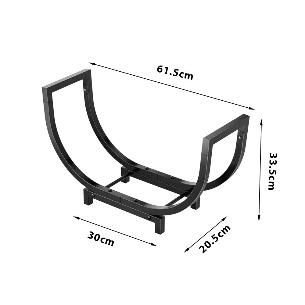 SOLARA ZFWOODS Indoor Storage and Fireplace Rack Outdoor Firewood Black Decoration