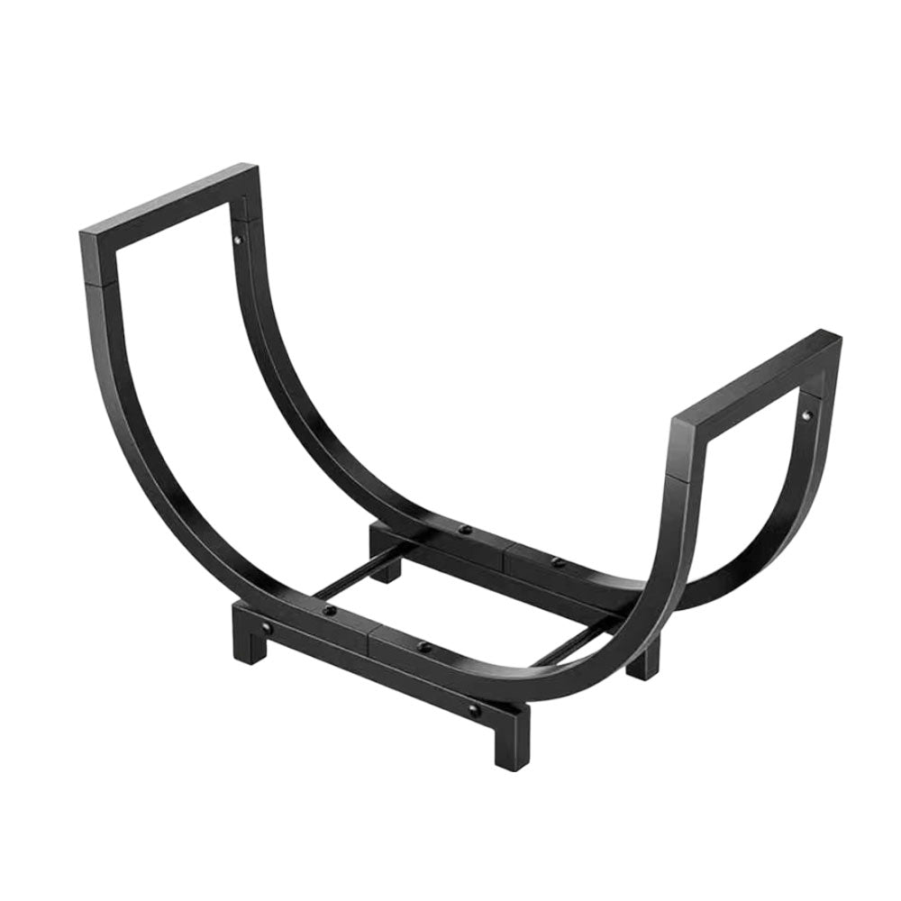 SOLARA ZFWOODS Indoor Storage and Fireplace Rack Outdoor Firewood Black Decoration