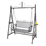 SOLARA FYY02A Chair Straight 150cm Outdoor Swing Black/White/Red - Backrest Wrought Iron Garden Use